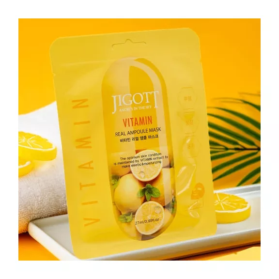 JIGOTT Real Ampoule bőrvilágosító maszk vitaminnal JIGOTT Real Ampoule bőrvilágosító maszk vitaminnal