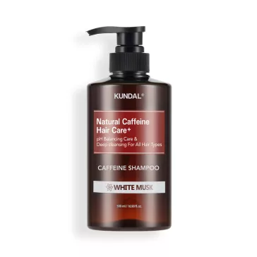   KUNDAL Natural Caffeine Fehér Pézsma fejbőrápoló sampon koffeinnel 500 ml
