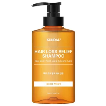   KUNDAL Hair Loss Relief Herb Mint hajhullás elleni sampon sörélesztő kivonattal 500 ml