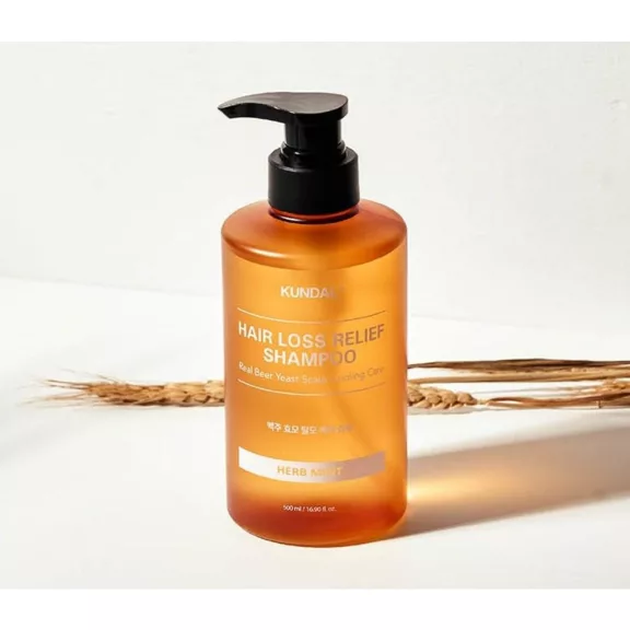 KUNDAL Hair Loss Relief Herb Mint hajhullás elleni sampon sörélesztő kivonattal 500 ml