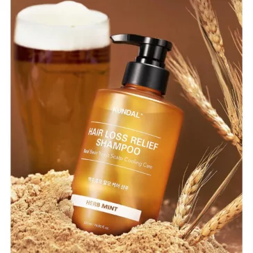   KUNDAL Hair Loss Relief Herb Mint hajhullás elleni sampon sörélesztő kivonattal 500 ml