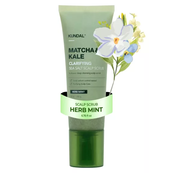 KUNDAL Matcha & Kale Clarifying fejbőr tisztító kezelés tengeri sóval és növényi kivonatokkal 200 g KUNDAL Matcha & Kale Clarifying fejbőr tisztító kezelés tengeri sóval és növényi kivonatokkal 200 g