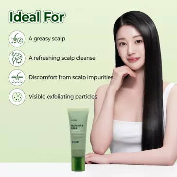   KUNDAL Matcha & Kale Clarifying fejbőr tisztító kezelés tengeri sóval és növényi kivonatokkal 200 g