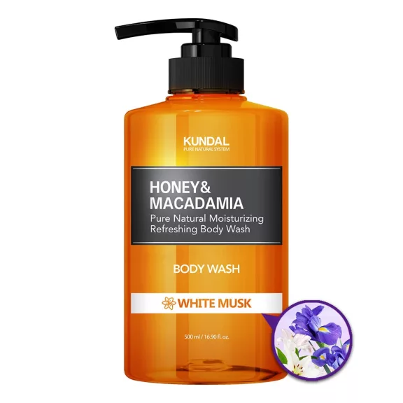KUNDAL Honey&Macadamia Fehér Pézsma tusfürdő Aloe vera kivonattal 500 ml KUNDAL Honey&Macadamia Fehér Pézsma tusfürdő Aloe vera kivonattal 500 ml