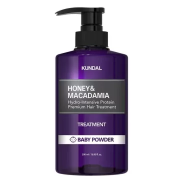   KUNDAL Honey&Macadamia Baby Powder intenzív, proteines hajápoló balzsam 29 féle természetes növényi kivonattal 500 ml