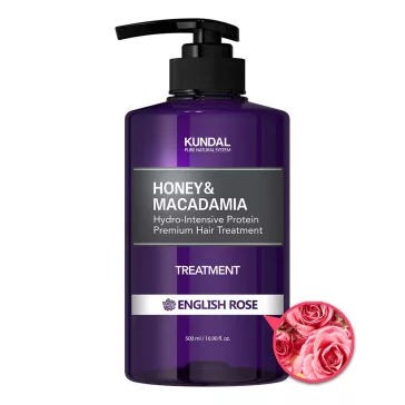   KUNDAL Honey&Macadamia Angol Rózsa intenzív, proteines hajápoló balzsam 29 féle természetes növényi kivonattal 500 ml
