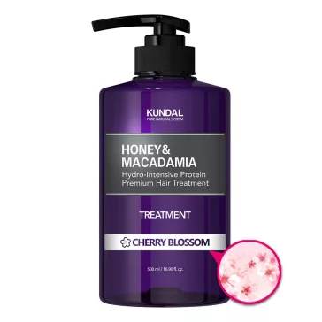   KUNDAL Honey&Macadamia Cseresznyevirág intenzív, proteines hajápoló balzsam 29 féle természetes növényi kivonattal 500 ml