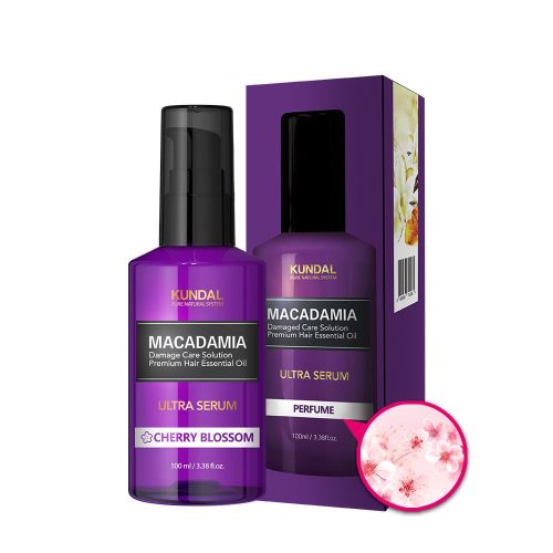 KUNDAL Macadamia Cseresznyevirág intenzív hajápoló szérum-olaj 15 féle természetes növényi olajjal 100 ml
