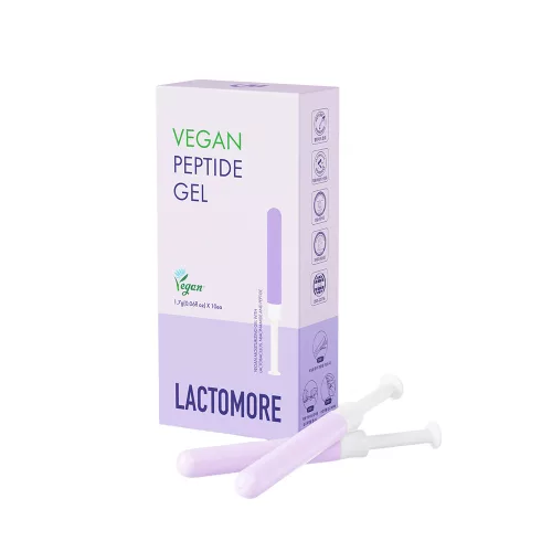 LACTOMORE Vegan Peptide intim ápoló, regeneráló, hidratáló és egészséges pH érték helyreállító gél 