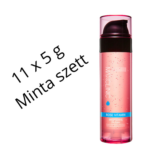 MAXCLINIC Rose Vitamin Brightening arctisztító olaj és hab egyben rózsa kivonattal és vitaminokkal minta szett (11 x 5 g)