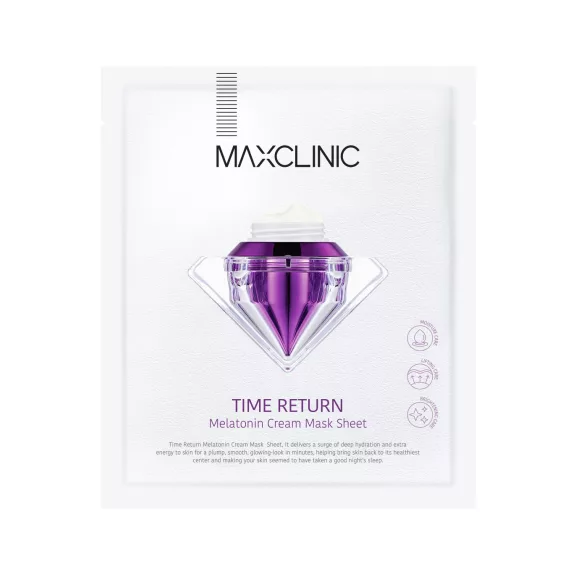 MAXCLINIC Time Return Melatonin ránctalanító, bőrszín-kiegyenlítő krémes maszk melatoninnal