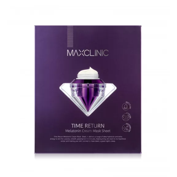 MAXCLINIC Time Return Melatonin ránctalanító, bőrszín-kiegyenlítő krémes maszk melatoninnal