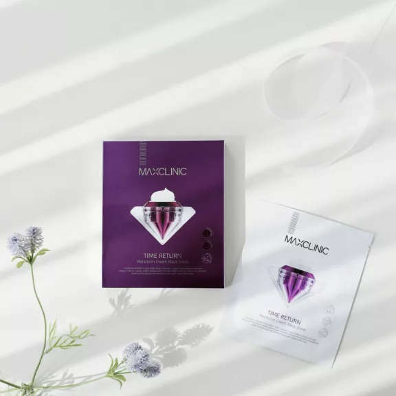 MAXCLINIC Time Return Melatonin ránctalanító, bőrszín-kiegyenlítő krémes maszk melatoninnal