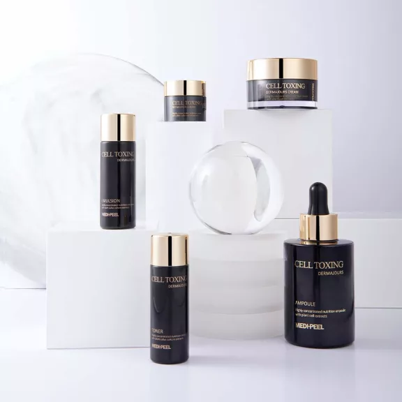 MEDI-PEEL Cell Toxing Dermajours ránctalanító szett növényi őssejtekkel (tonik + emulzió + szérum + krém)