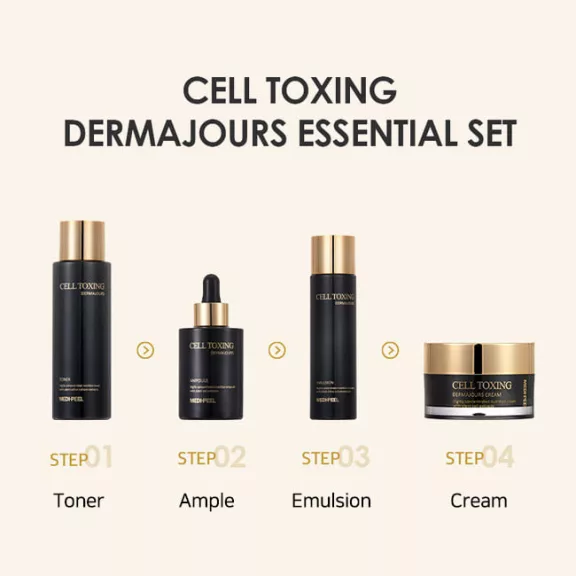 MEDI-PEEL Cell Toxing Dermajours ránctalanító szett növényi őssejtekkel (tonik + emulzió + szérum + krém)