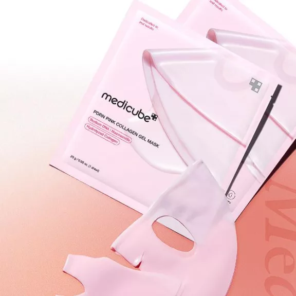 MEDICUBE PDRN Pink öregedésgátló hidrogél maszk PDRN tartalommal és kollagénnel (4 darab)