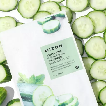   MIZON Joyful Time élénkítő és hidratáló hatású esszenciális maszk uborka kivonattal