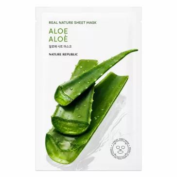   NATURE REPUBLIC Real Nature bőrnyugtató és bőrápoló maszk aloe kivonattal