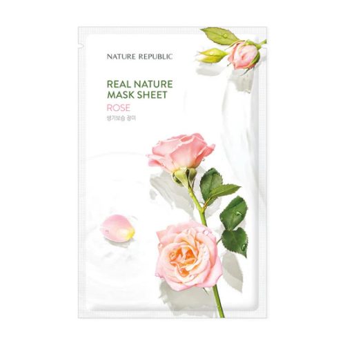 NATURE REPUBLIC Real Nature bőrnyugtató és revitalizáló maszk rózsa kivonattal