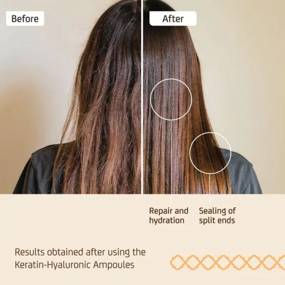 NUGGELA & SULÉ Keratin-Hyaluronic ampulla sérült hajra, 4 x 10 ml