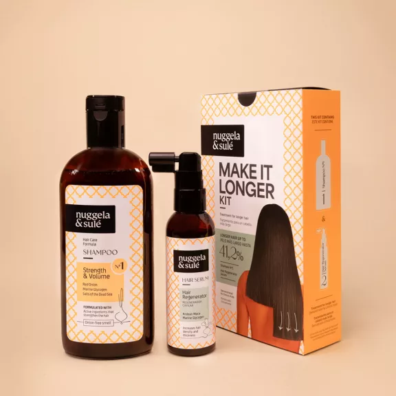 NUGGELA & SULÉ hajerősítő és hajnövesztő szett minden hajtípusra (Nº1  sampon 250 ml + hajregeneráló szérum 70 ml)