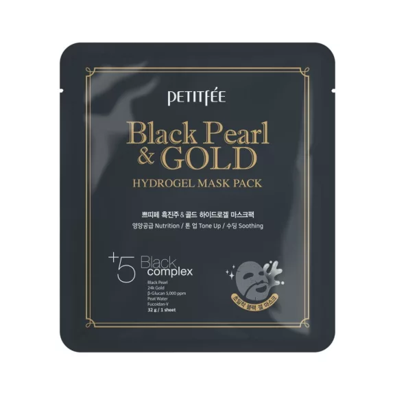 PETITFÉE Black Pearl & Gold hidrogél maszk 32 g, fekete gyöngy és arany PETITFÉE Black Pearl & Gold hidrogél maszk 32 g, fekete gyöngy és arany
