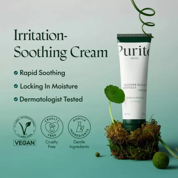 PURITO Wonder Releaf nyugtató és bőrregeneráló krém Centella Asiatica kivonattal PURITO Wonder Releaf nyugtató és bőrregeneráló krém Centella Asiatica kivonattal