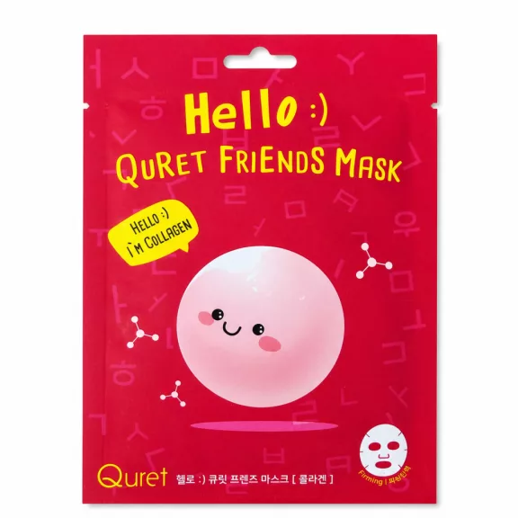 QURET Friends feszesítő és bőrfiatalító maszk kollagénnel QURET Friends feszesítő és bőrfiatalító maszk kollagénnel