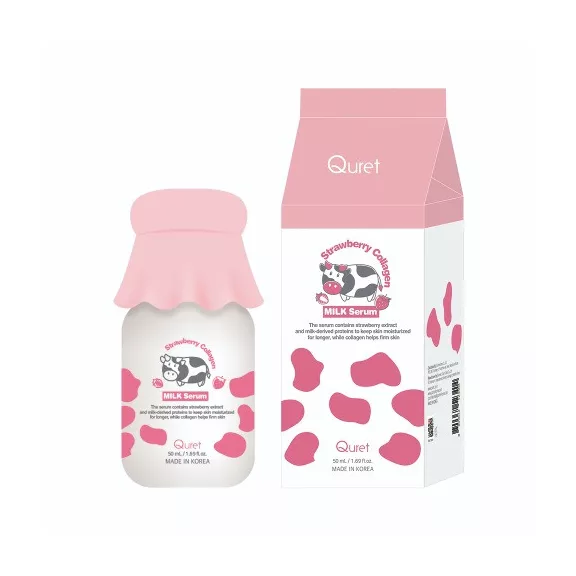 QURET Strawberry Collagen Milk Serum hidratáló arcszérum eper kivonattal 50 ml QURET Strawberry Collagen Milk Serum hidratáló arcszérum eper kivonattal 50 ml