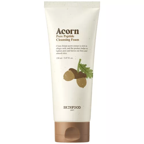SKINFOOD Acorn Pore Peptide feszesítő és pórusszabályzó arctisztító hab makk kivonattal