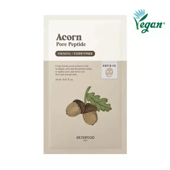 SKINFOOD Acorn Pore Peptide feszesítő és pórusszabályzó maszk makk kivonattal