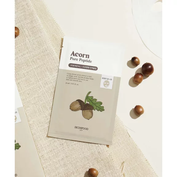 SKINFOOD Acorn Pore Peptide feszesítő és pórusszabályzó maszk makk kivonattal