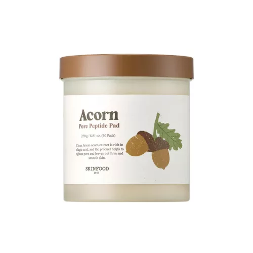 SKINFOOD Acorn Pore Peptide feszesítő és pórusszabályzó tonikkal átitatott korong makk kivonattal