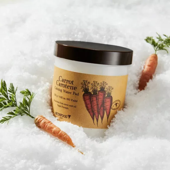 SKINFOOD Carrot Carotene hidratáló és nyugtató tonikkal átitatott korong sárgarépa kivonattal SKINFOOD Carrot Carotene hidratáló és nyugtató tonikkal átitatott korong sárgarépa kivonattal