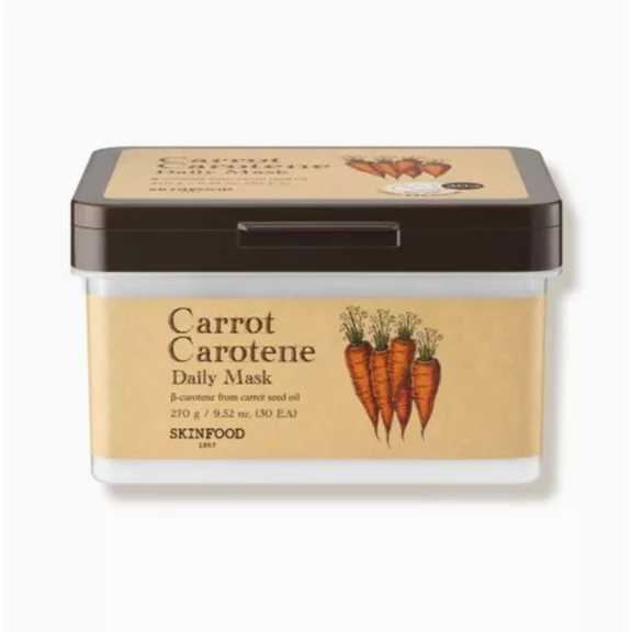 SKINFOOD Carrot Carotene hidratáló és nyugtató maszk csomag sárgarépa kivonattal (30 darab) SKINFOOD Carrot Carotene hidratáló és nyugtató maszk csomag sárgarépa kivonattal (30 darab)