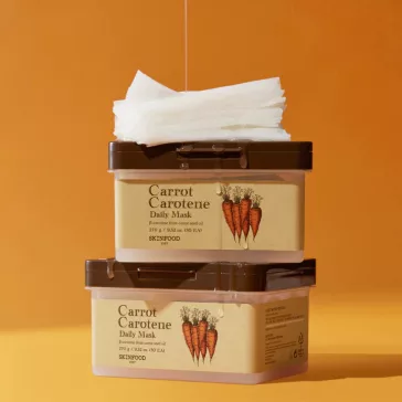   SKINFOOD Carrot Carotene hidratáló és nyugtató maszk csomag sárgarépa kivonattal (30 darab)
