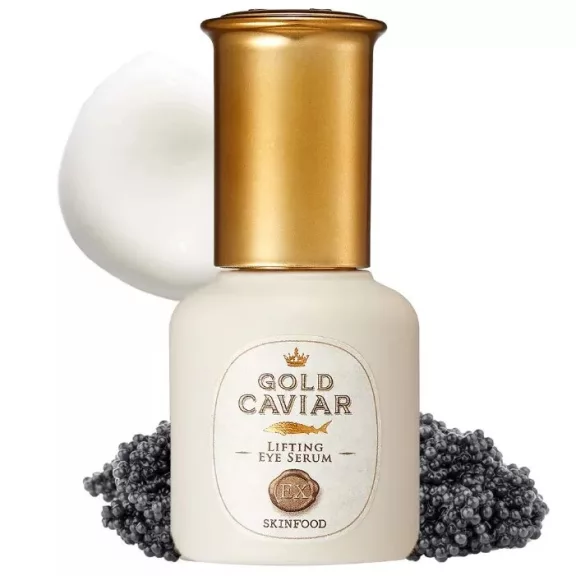 SKINFOOD Gold Caviar EX öregedésgátló szemkörnyékápoló szérum kaviár kivonattal SKINFOOD Gold Caviar EX öregedésgátló szemkörnyékápoló szérum kaviár kivonattal