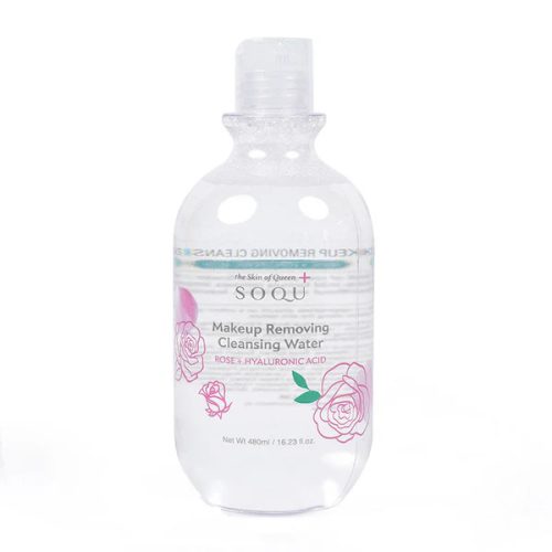 SOQU Makeup Removing hidratáló sminkeltávolító, arctisztító víz rózsa kivonattal és hialuronsavval - Közeli lejárat