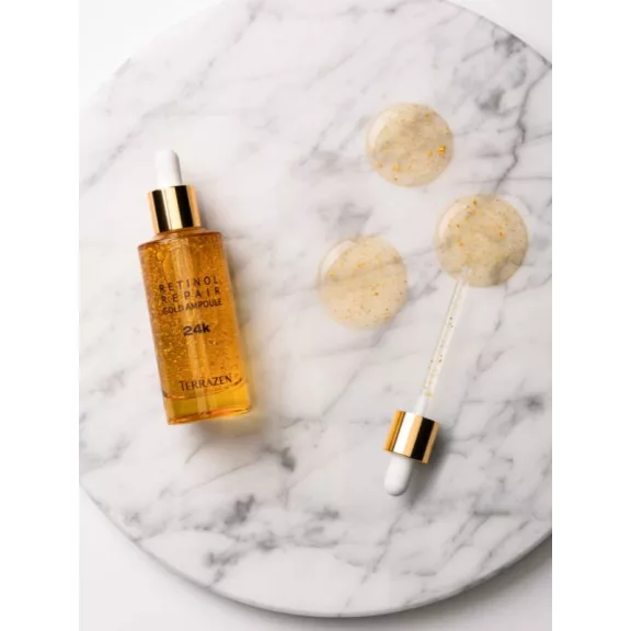 TERRAZEN Retinol Repair ránctalanító ampulla szérum retinollal, peptidekkel és 24 karátos arannyal