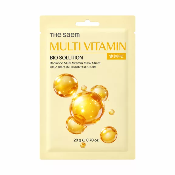 THE SAEM Bio Solution bőrszínkiegyenlítő maszk multivitaminnal THE SAEM Bio Solution bőrszínkiegyenlítő maszk multivitaminnal