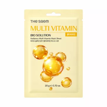   THE SAEM Bio Solution bőrszínkiegyenlítő maszk multivitaminnal (10 darab) - Megújult