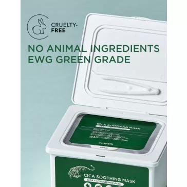   THE SAEM Cica Soothing hidratáló és nyugtató maszk csomag Centella Asiatica kivonattal és hialuronsavval (30 darab)