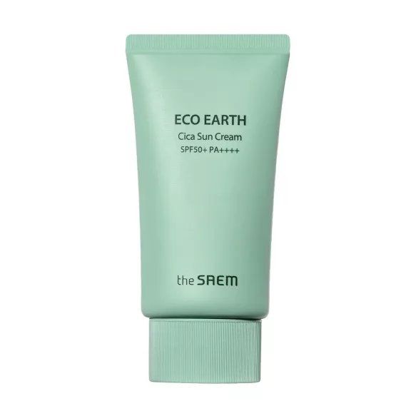 THE SAEM Eco Earth Cica bőrnyugtató fényvédő krém Centella Asiatica kivonattal SPF50+ PA++++ THE SAEM Eco Earth Cica bőrnyugtató fényvédő krém Centella Asiatica kivonattal SPF50+ PA++++