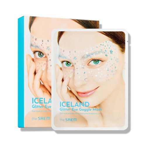 THE SAEM Iceland Glitter hidratáló szemkörnyékápoló tapasz kristálytiszta izlandi gleccservízzel (10 darab)