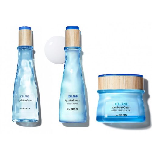 THE SAEM Iceland hidratáló szett kristálytiszta izlandi gleccservízzel (tonik, emulzió, krém)