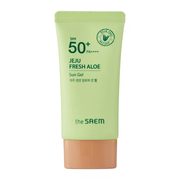 THE SAEM Jeju Fresh Aloe hidratáló fényvédő gél Aloe vera kivonattal SPF50+ PA++++ THE SAEM Jeju Fresh Aloe hidratáló fényvédő gél Aloe vera kivonattal SPF50+ PA++++