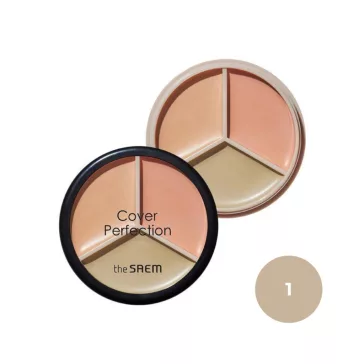   THE SAEM Cover Perfection Triple Pot 3 darabos korrektor paletta - 01 Correct Beige