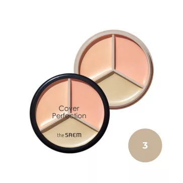   THE SAEM Cover Perfection Triple Pot 3 darabos korrektor paletta - 03 Correct Up Beige