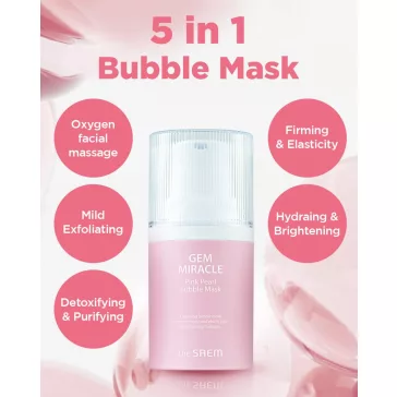   THE SAEM Gem Miracle mélytisztító és feszesítő buborékos maszk kollagénnel és gyöngy kivonattal
