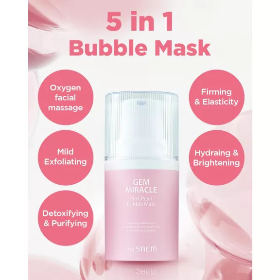 THE SAEM Gem Miracle mélytisztító és feszesítő buborékos maszk kollagénnel és gyöngy kivonattal